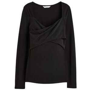 H&M Mama Jersey wrap front nursing top size XXL NWT black